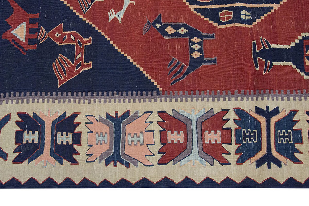 New Handmade Kilim 4'3 x 6'5 feet 130 x 195 cm