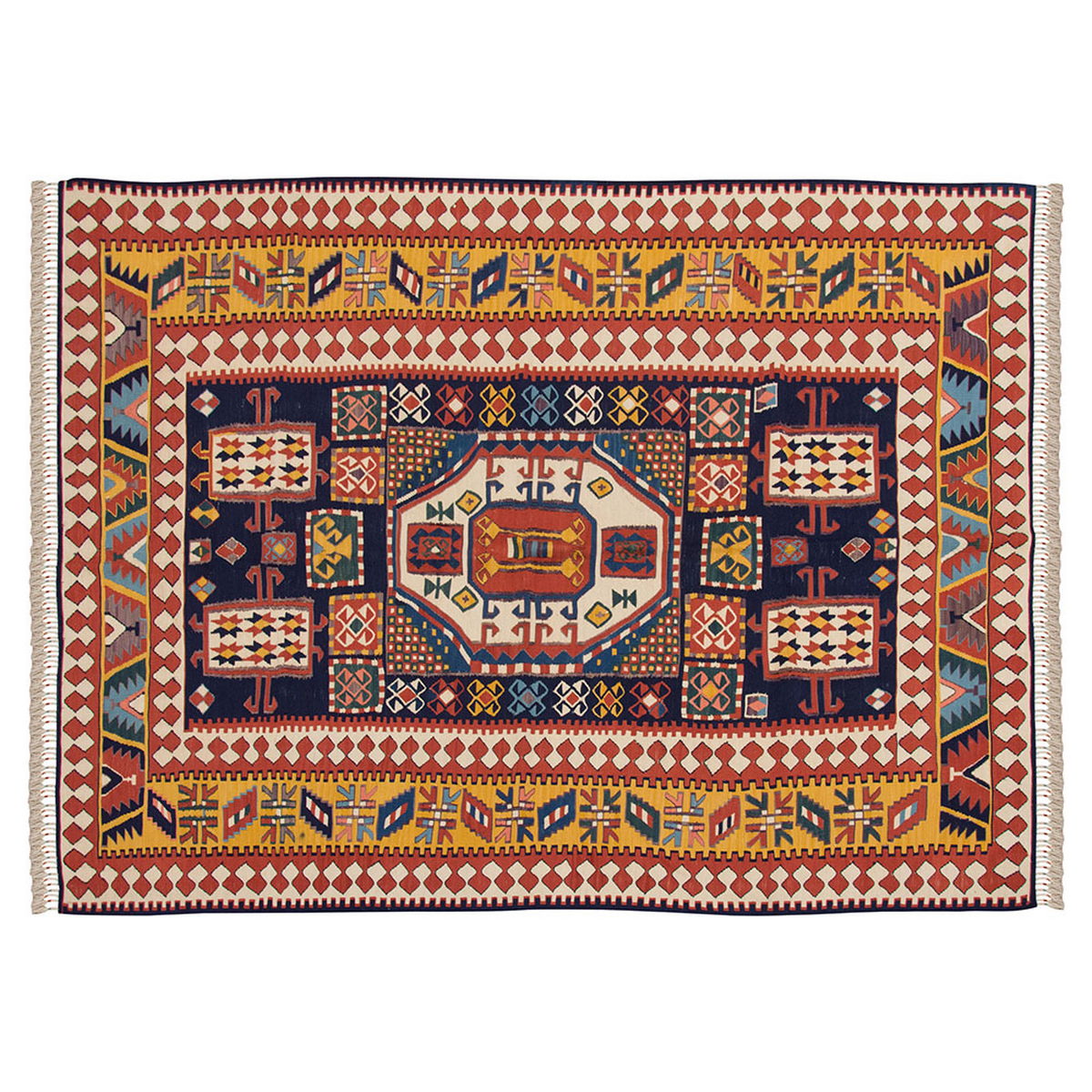 New Handmade Kilim 5'3 x 7'1 feet 161 x 215 cm