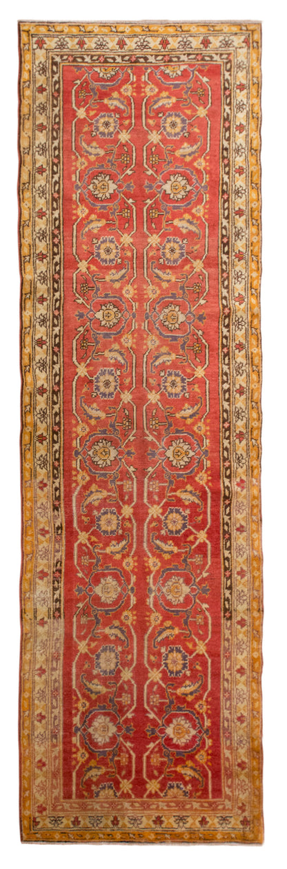 Oushak Runner Rug 95 x 320 cm/3'1 × 10'6 ft