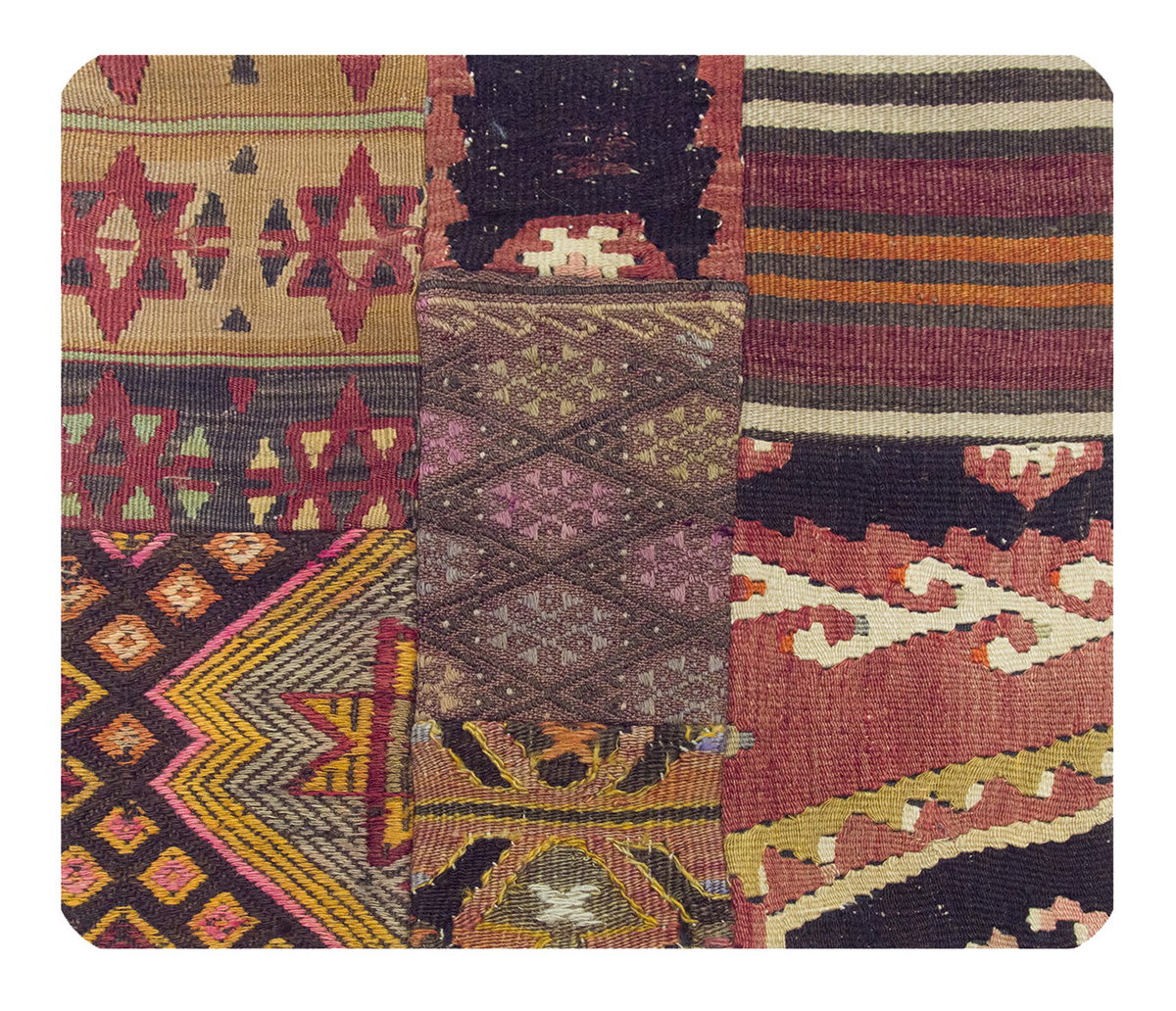 Patchwork Rug Pillow-1-2