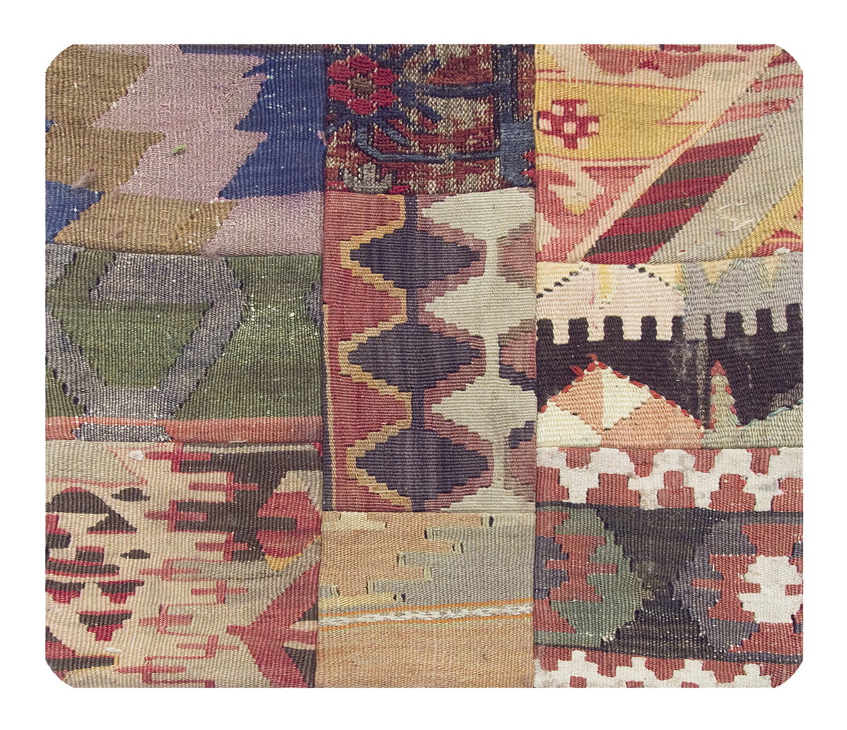 Patchwork Rug Pillow-1-4