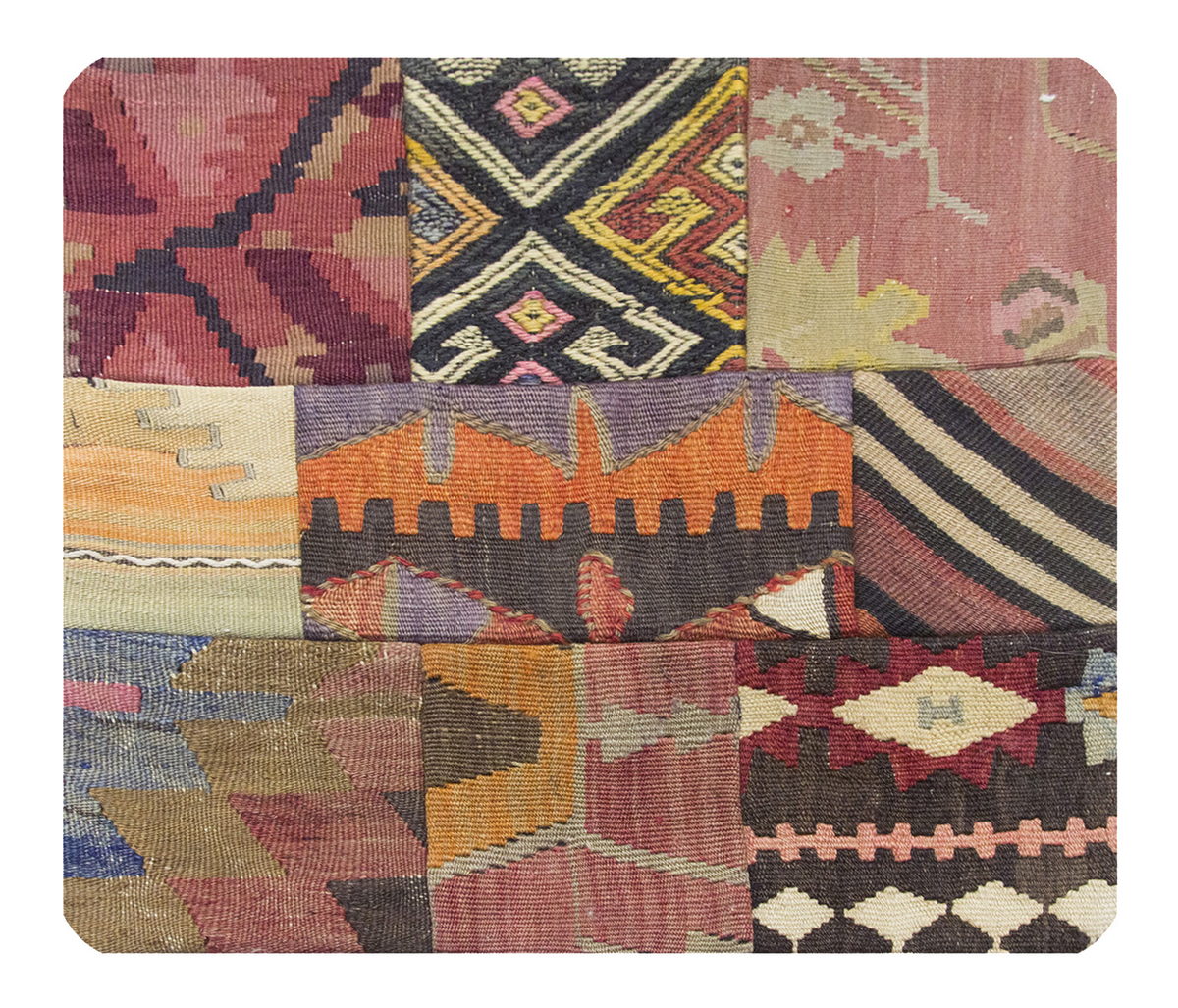 Patchwork Rug Pillow-1-41