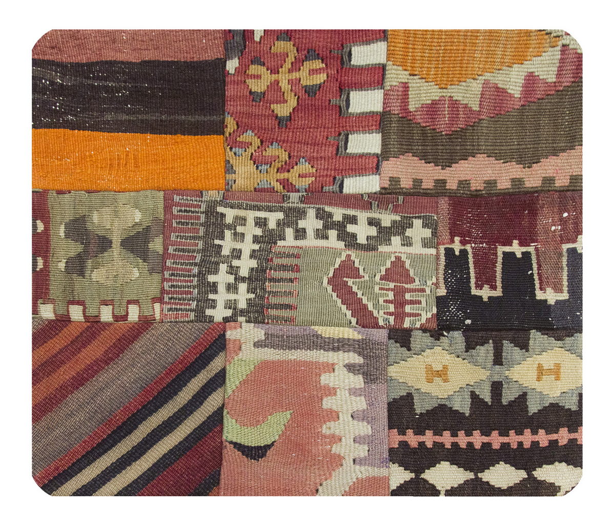 Patchwork Rug Pillow-3-33