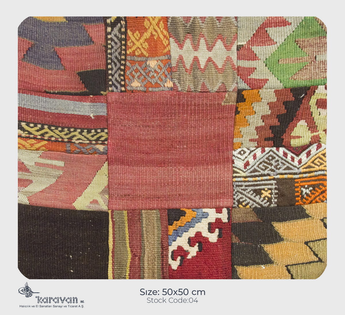 Patchwork Rug Pillow-4-6