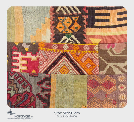Patchwork Rug Pillow-4-9