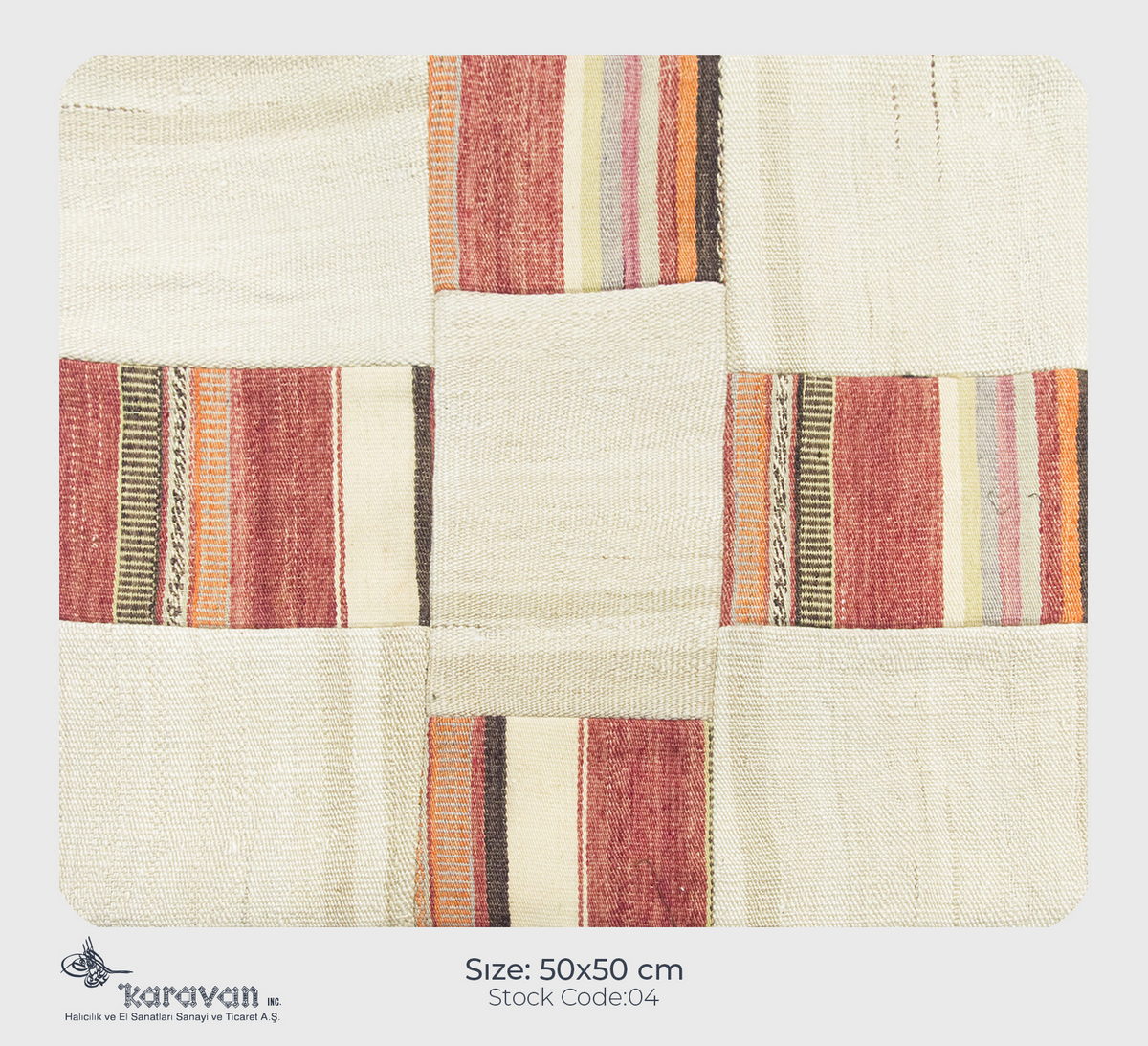 Patchwork Rug Pillow-4-13/