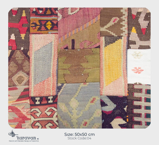 Patchwork Rug Pillow-4-17