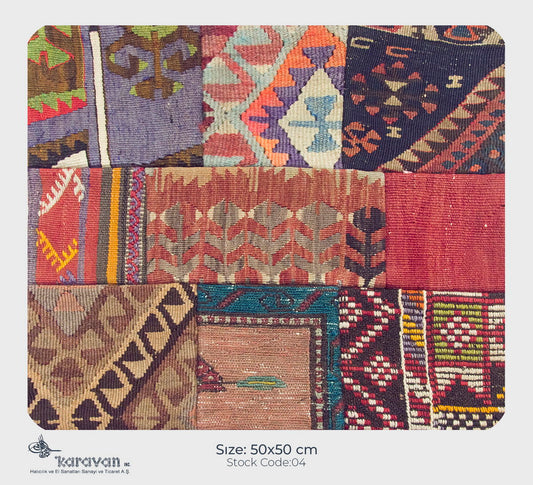 Patchwork Rug Pillow-4-35