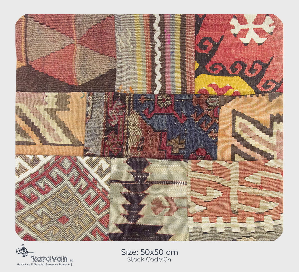 Patchwork Rug Pillow-4-50