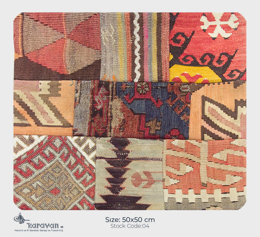 Patchwork Rug Pillow-4-50