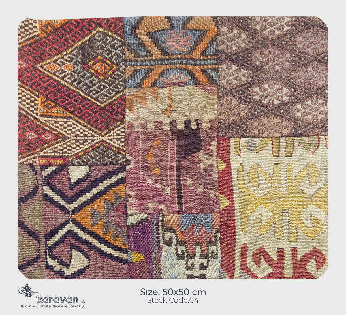 Patchwork Rug Pillow-4-53