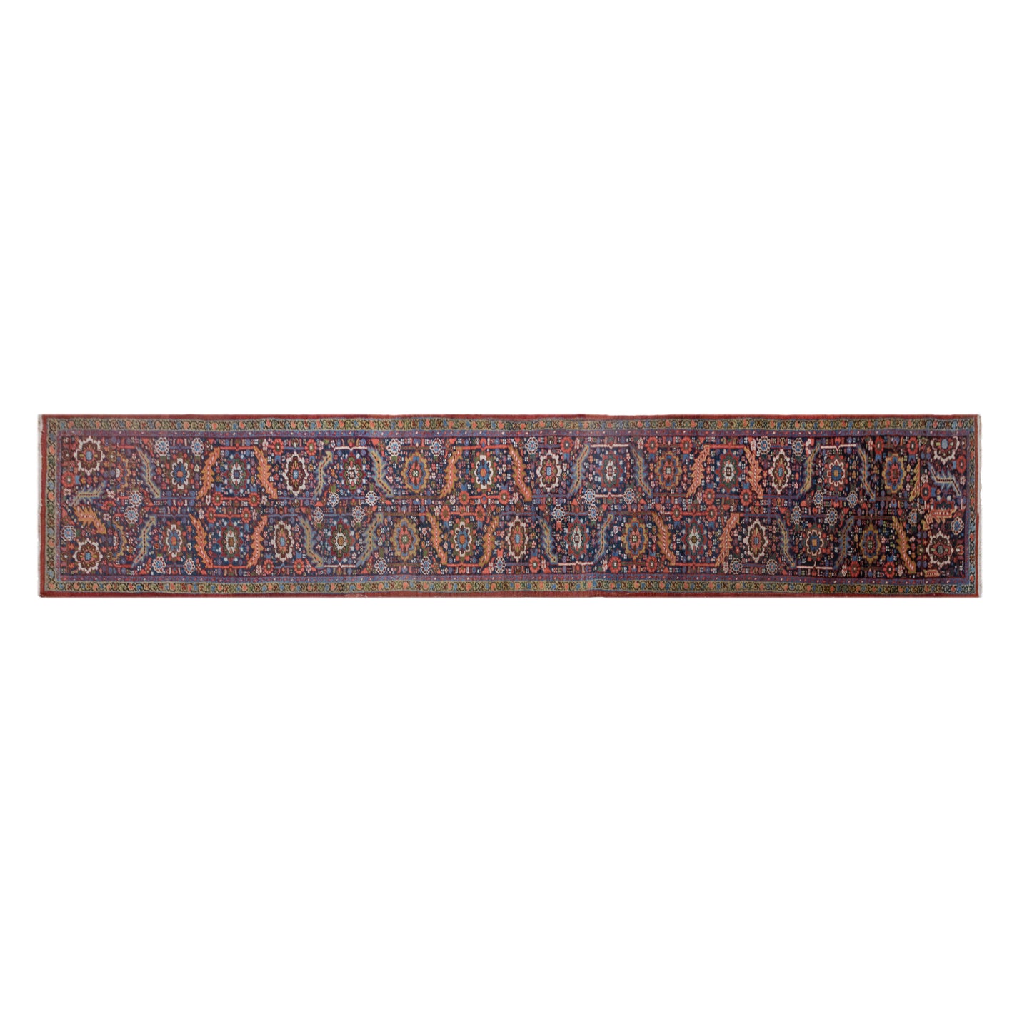 Rare Extra Long Vintage Oushak Runner Rug, 2'7" x 14'11" ft / 78 x 455 cm