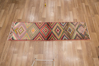 Runner Rug, Vintage Rug  2'3 x 8'7 feet & 70 x 266 cm