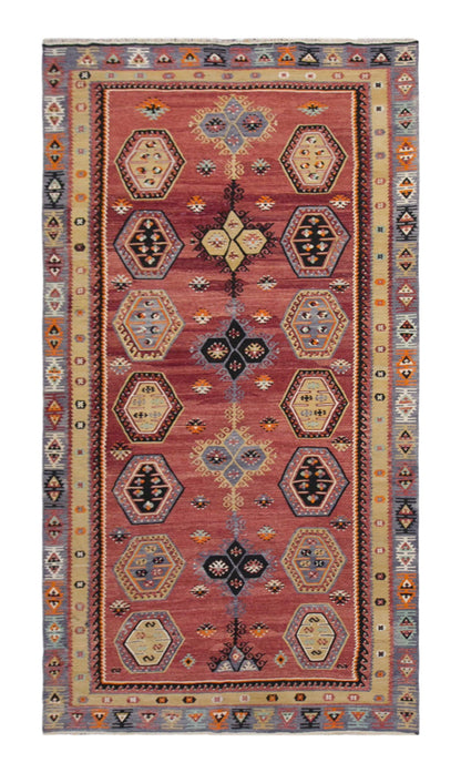 şarkışla tribal kilim, 5x11 ft kilim, 165x338 cm