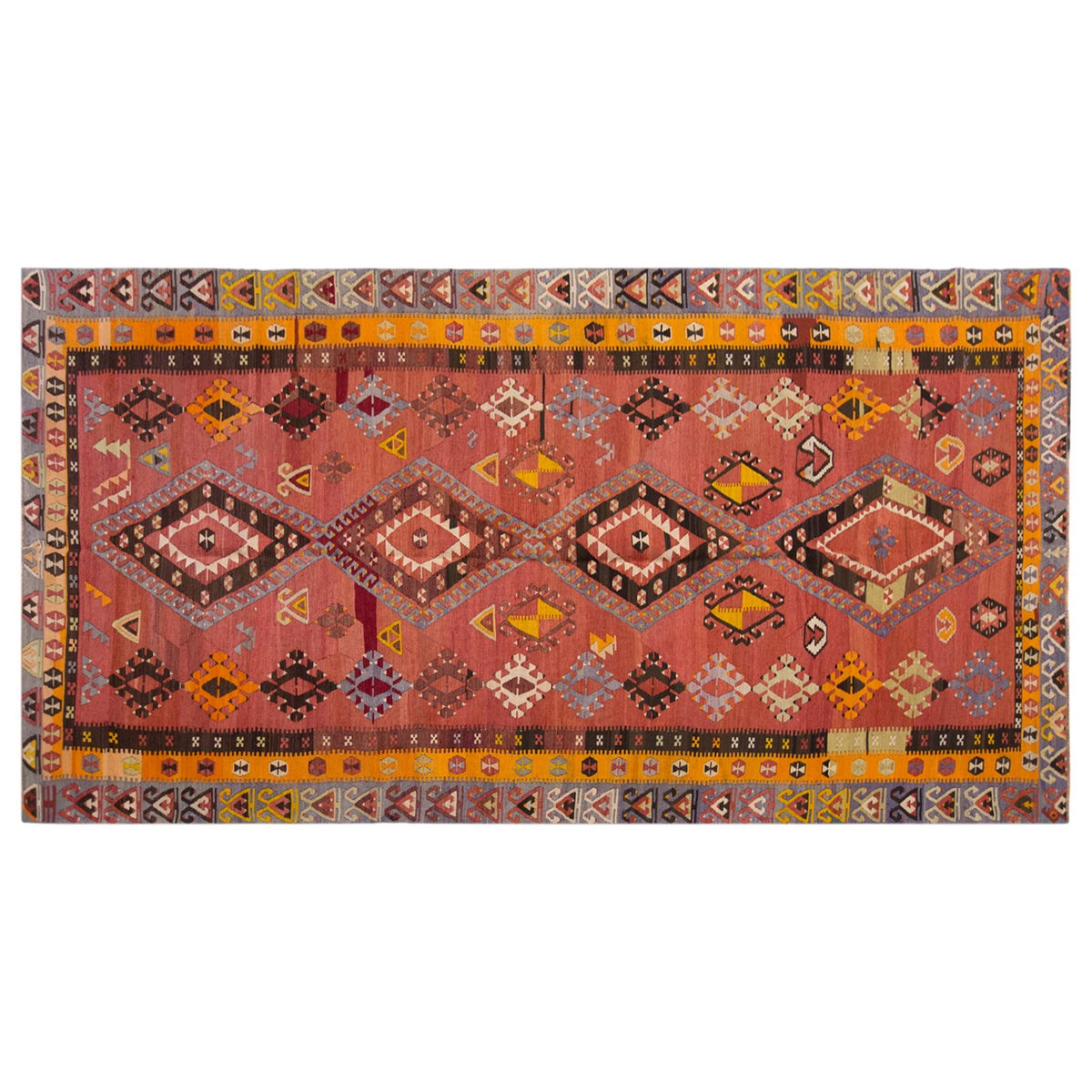 şarkışla tribal kilim, 5x13 ft, 146x393 cm kilim