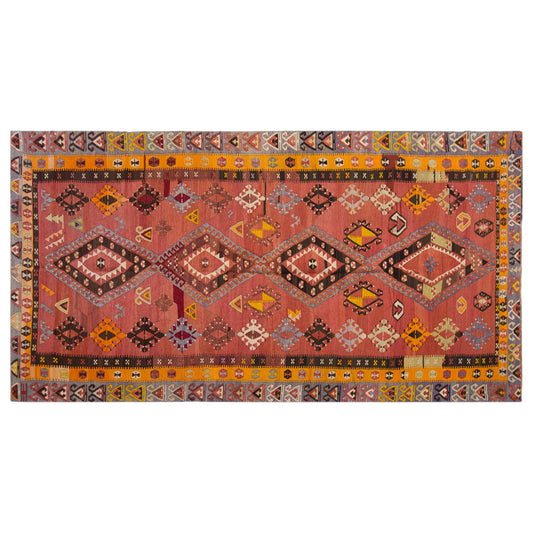 şarkışla tribal kilim, 5x13 ft, 146x393 cm kilim