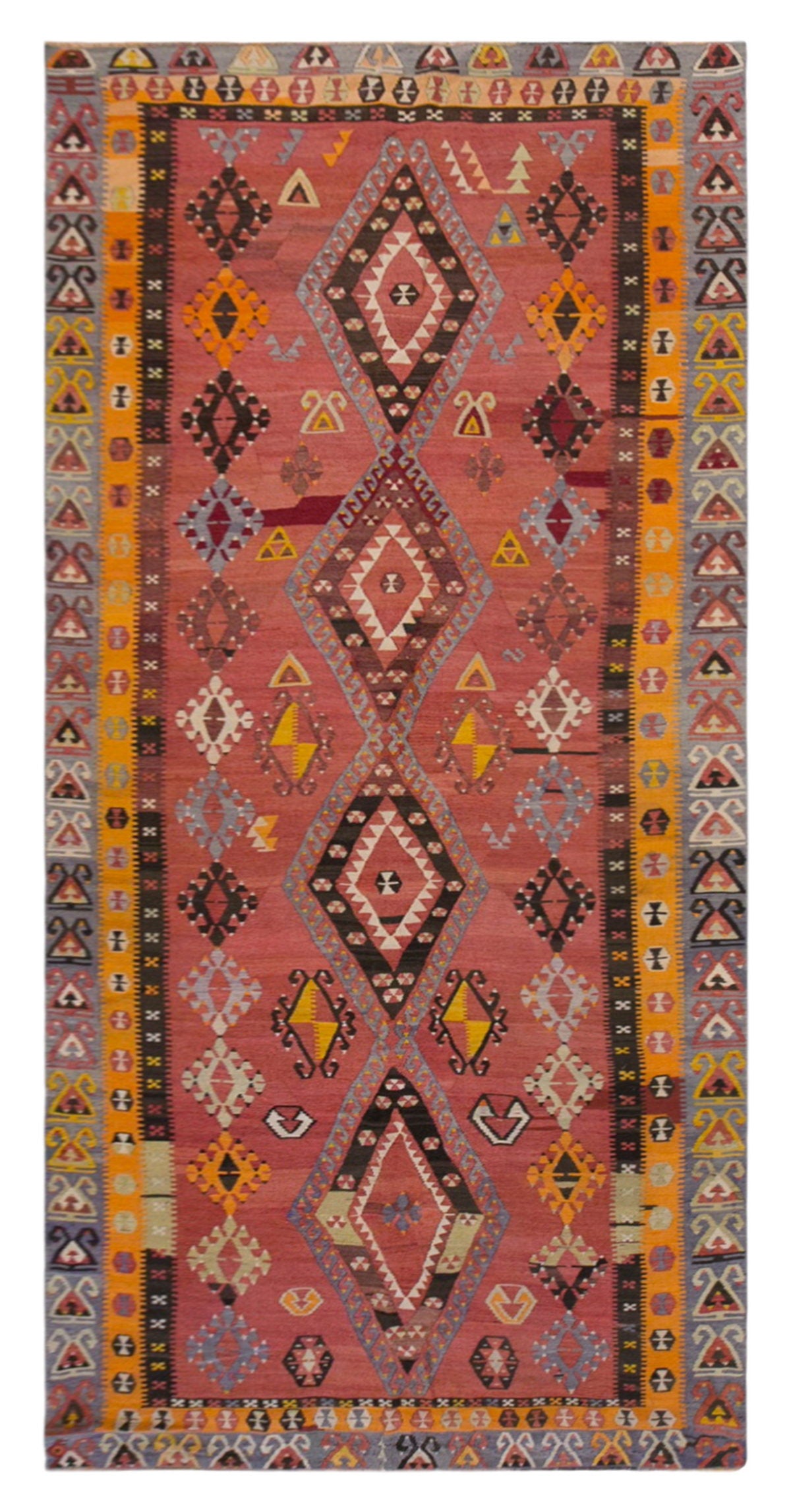 şarkışla tribal kilim, 5x13 ft, 146x393 cm kilim