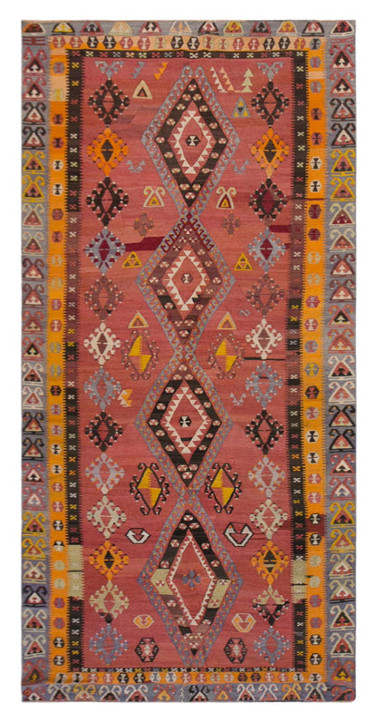 şarkışla tribal kilim, 5x13 ft, 146x393 cm kilim