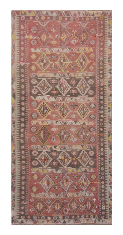şarkışla tribal kilim, 5x13 ft kilim, 155x391 cm