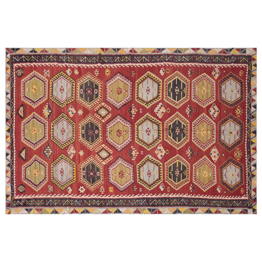şarkışla tribal kilim, 6x13 ft kilim, 185x400 cm