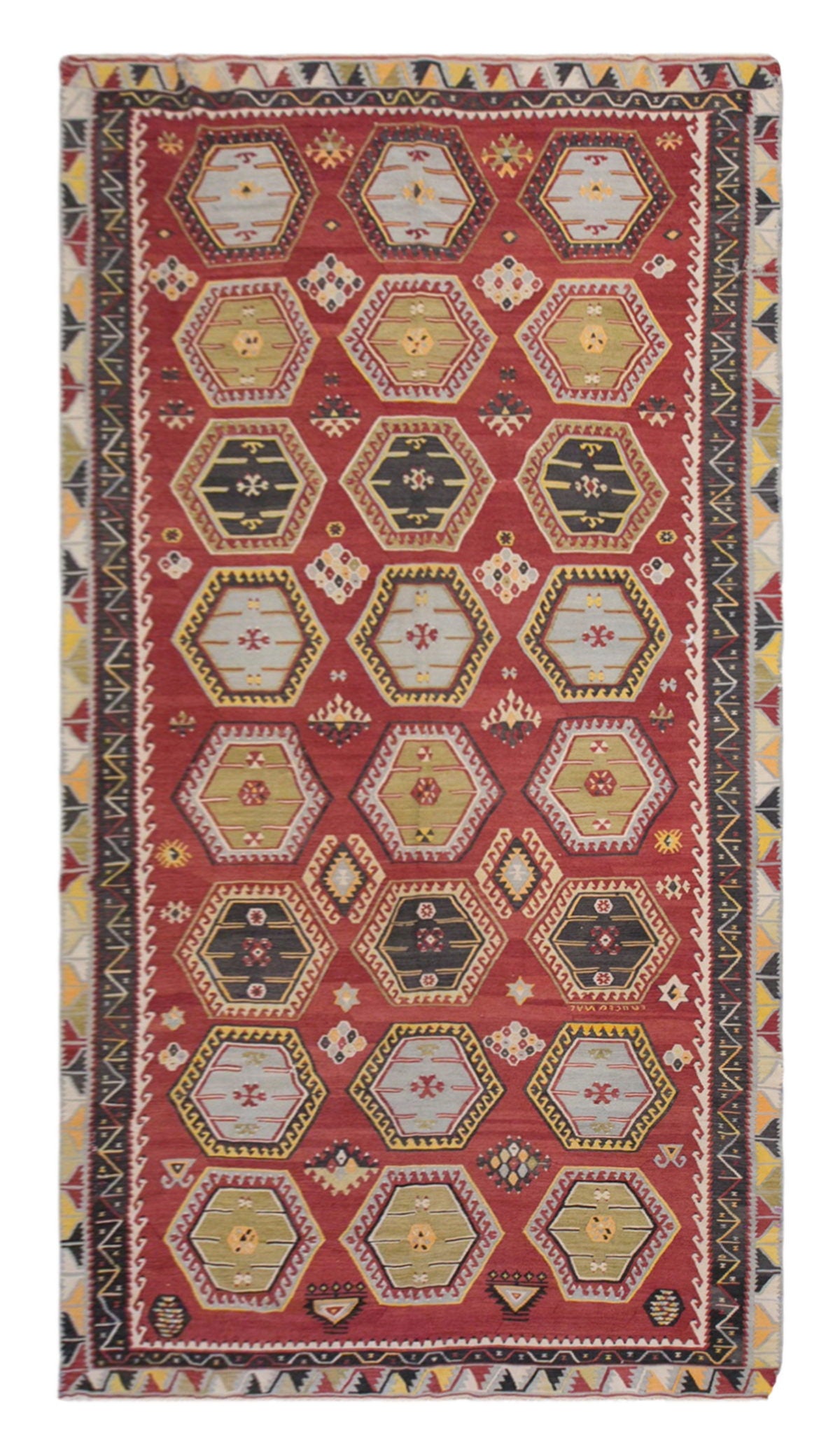 şarkışla tribal kilim, 6x13 ft kilim, 185x400 cm