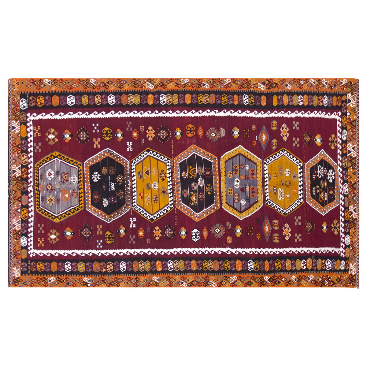 şarkışla tribal kilim, 6x14 ft kilim, 170x440 cm