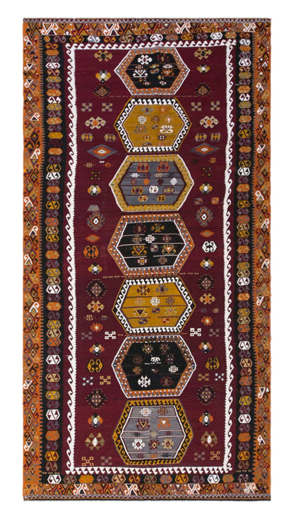 şarkışla tribal kilim, 6x14 ft kilim, 170x440 cm