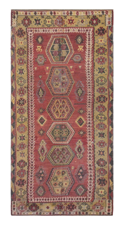 şarkışla tribal kilim, 6x15 ft kilim, 190x443 cm