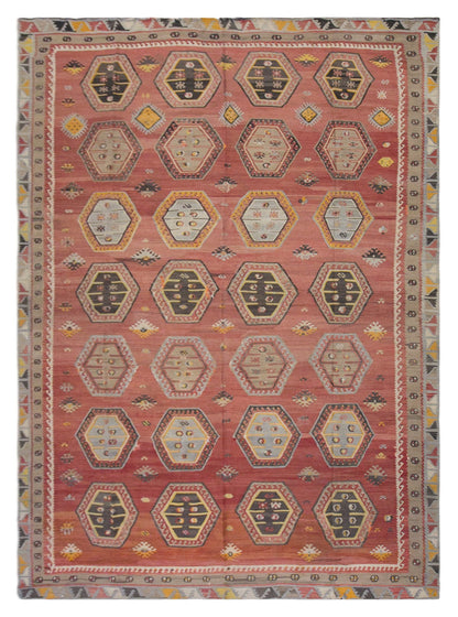 Şarkışla tribal kilim, 7x12 ft kilim, 222x358 cm