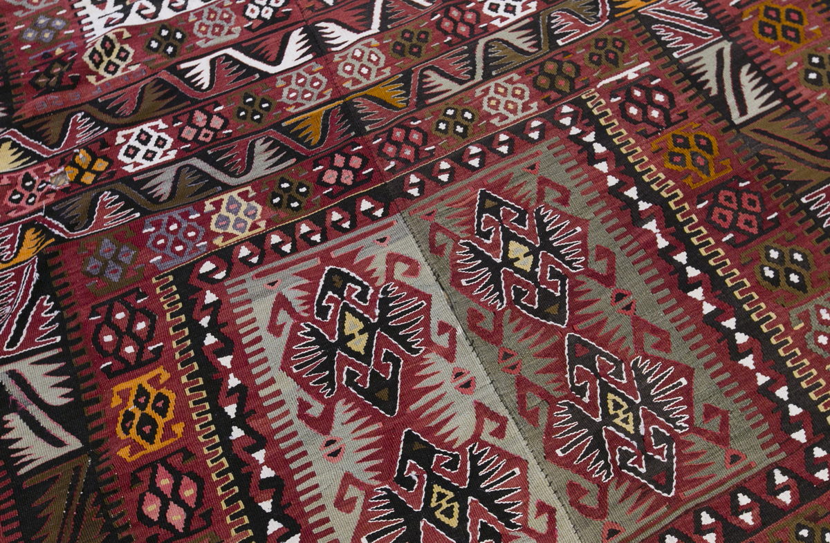 şarkışla tribal kilim, 8x17 ft kilim, 234x512 cm