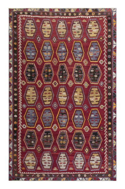 Şarkışla tribal kilim, 9x13 ft kilim, 261x390 cm