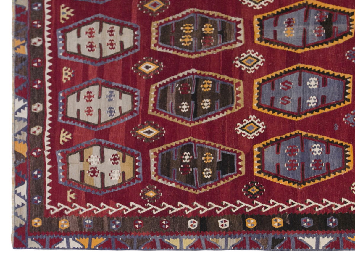 Şarkışla tribal kilim, 9x13 ft kilim, 261x390 cm