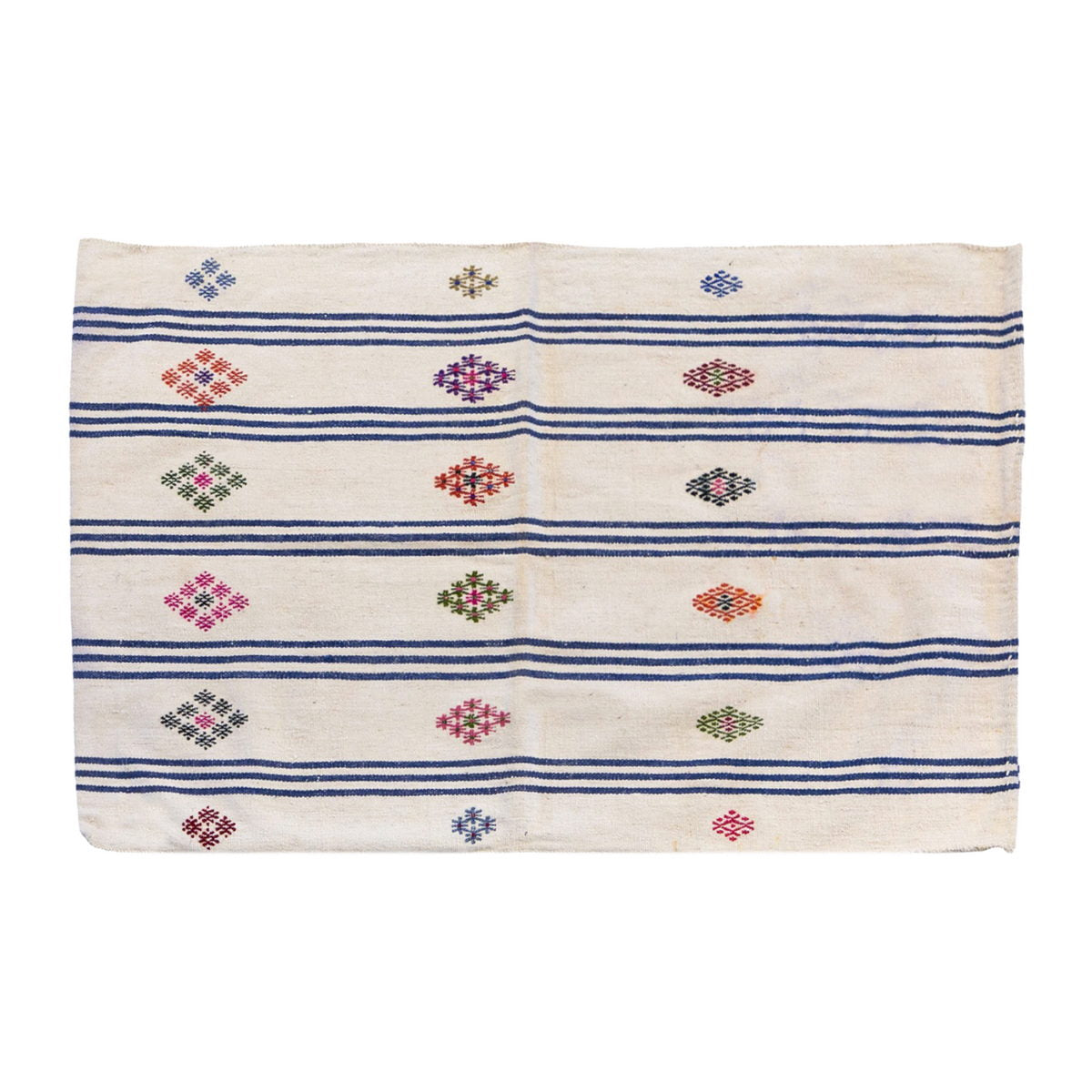 Small Striped Turkish Kilim Rug 77x117 cm, 2'6 x 3'10