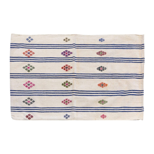 Small Striped Turkish Kilim Rug 77x117 cm, 2'6 x 3'10