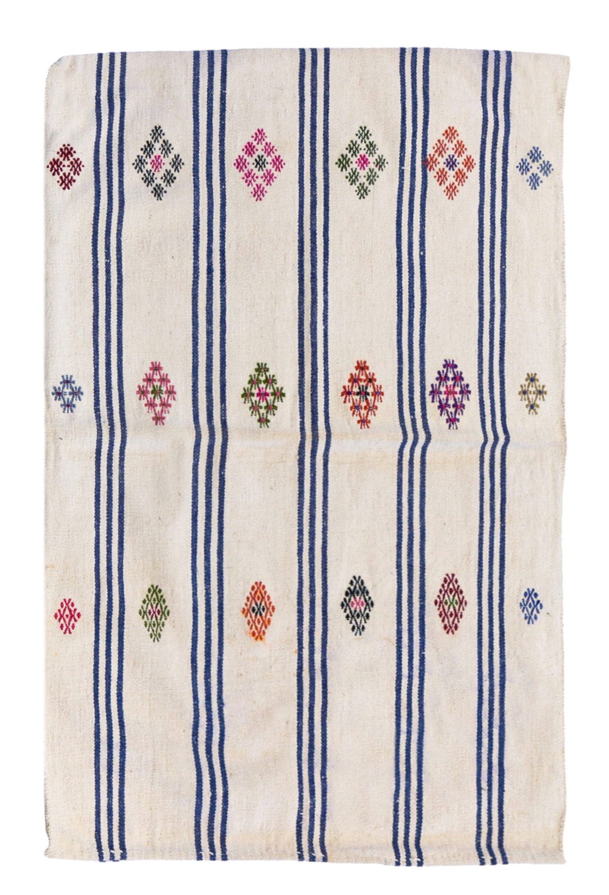 Small Striped Turkish Kilim Rug 77x117 cm, 2'6 x 3'10
