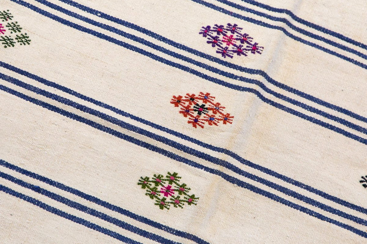 Small Striped Turkish Kilim Rug 77x117 cm, 2'6 x 3'10
