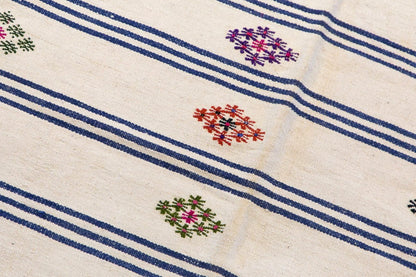 Small Striped Turkish Kilim Rug 77x117 cm, 2'6 x 3'10