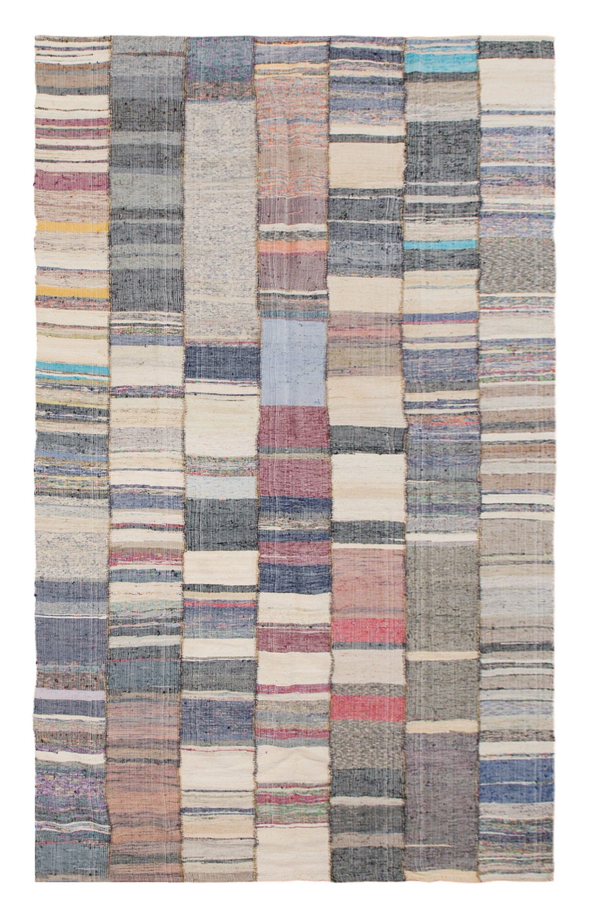 Stripe Kilim Rug, Wool and Cotton Turkish Kilim, 275 x 400 cm