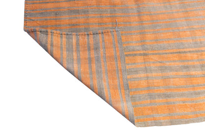 Striped Cotton Kilim Runner Rug, 109 x 557 cm, 3'7" x 18'3"