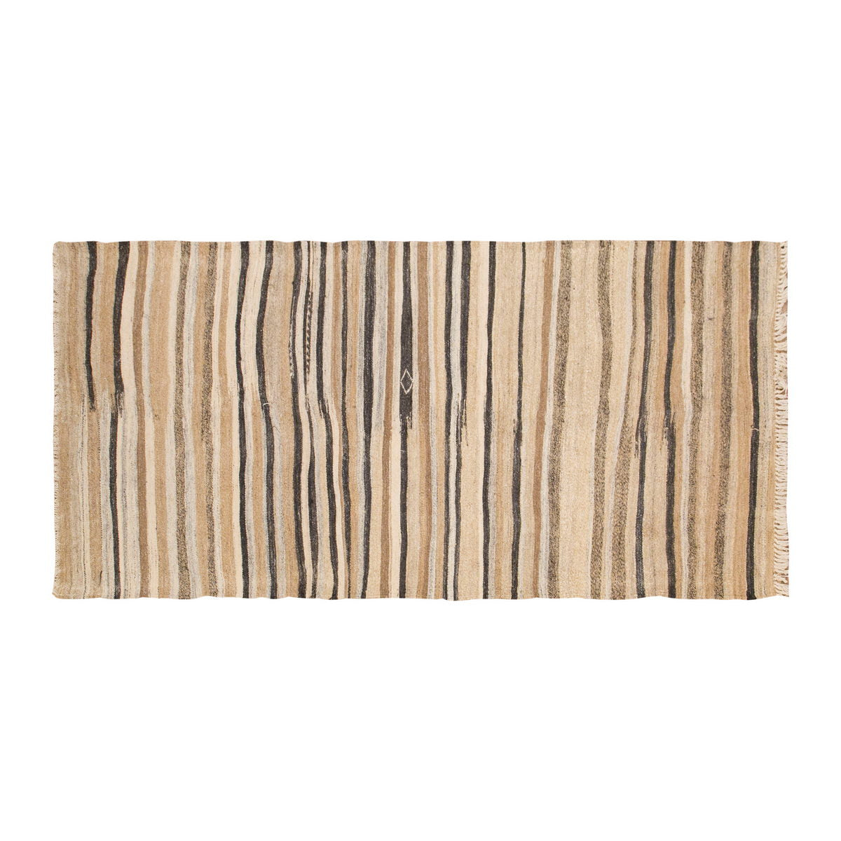 Striped Kilim Rug,Vintage Wool Rug, 4'5 x 10'2 feet & 134 x 310 cm