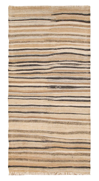 Striped Kilim Rug,Vintage Wool Rug, 4'5 x 10'2 feet & 134 x 310 cm