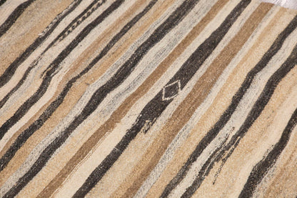 Striped Kilim Rug,Vintage Wool Rug, 4'5 x 10'2 feet & 134 x 310 cm