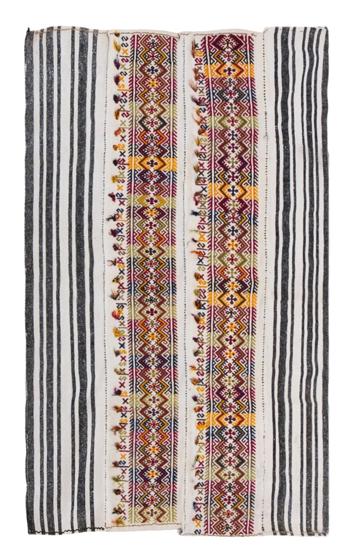 Striped Turkish Kilim Rug 127x215 cm, 4'2 x 7'1