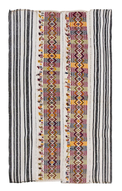 Striped Turkish Kilim Rug 127x215 cm, 4'2 x 7'1