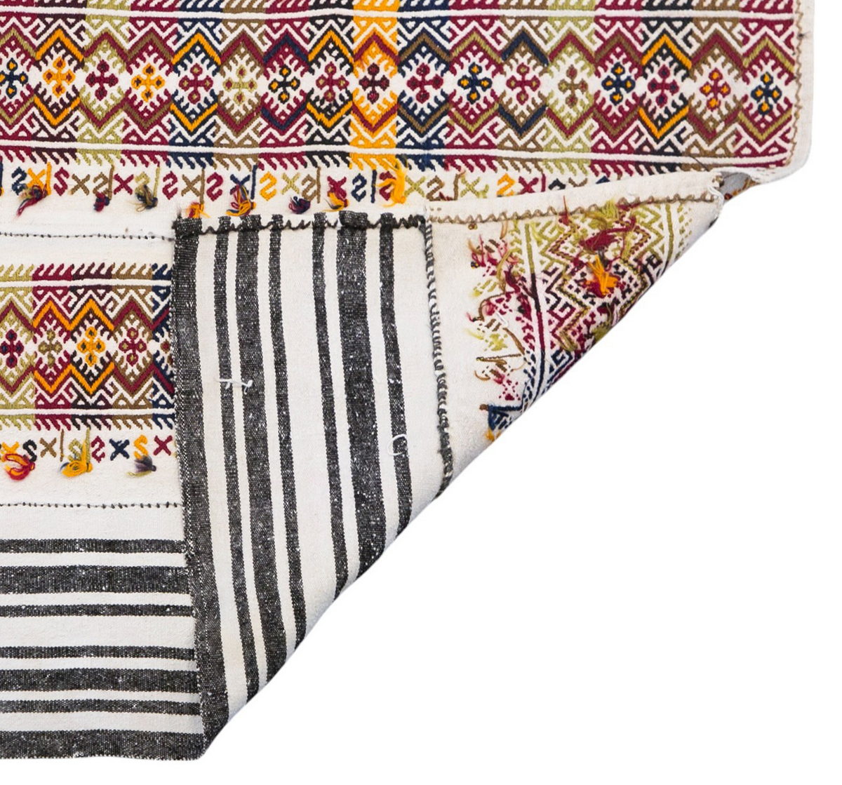 Striped Turkish Kilim Rug 127x215 cm, 4'2 x 7'1