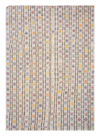 Striped Turkish Kilim Rug 196x299 cm, 6'5"x9'9"