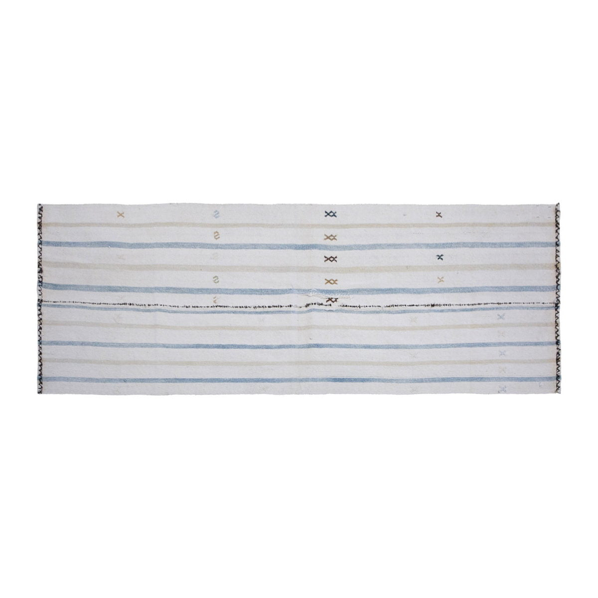Striped Turkish Kilim Runner Rug, 74x209 cm (2'5" x 6'10")