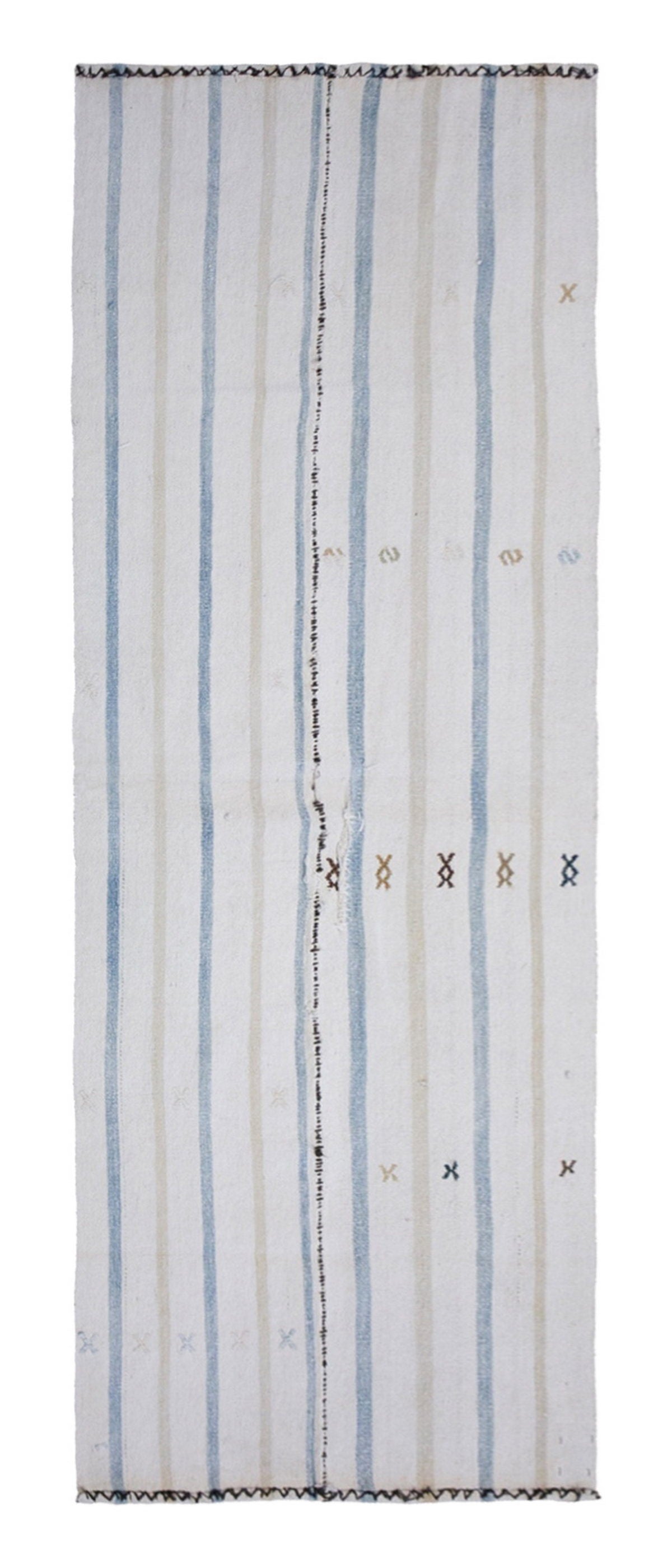 Striped Turkish Kilim Runner Rug, 74x209 cm (2'5" x 6'10")