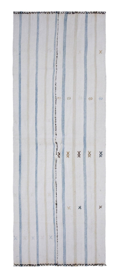 Striped Turkish Kilim Runner Rug, 74x209 cm (2'5" x 6'10")