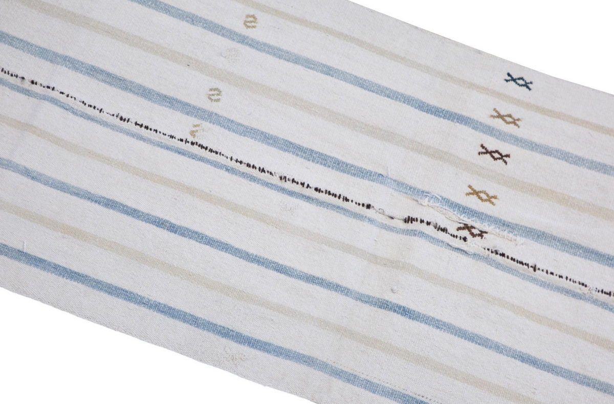 Striped Turkish Kilim Runner Rug, 74x209 cm (2'5" x 6'10")